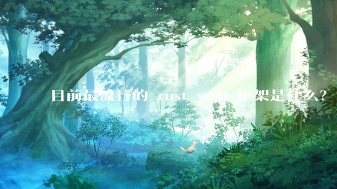 目前最流行的 rust web 框架是什么？